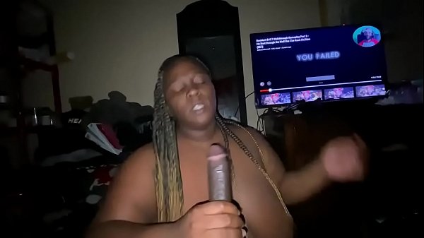 Ebony bbw c. on bbc and keeps sucking